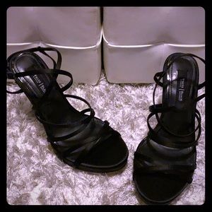 Brand New Black Satin evening Heels